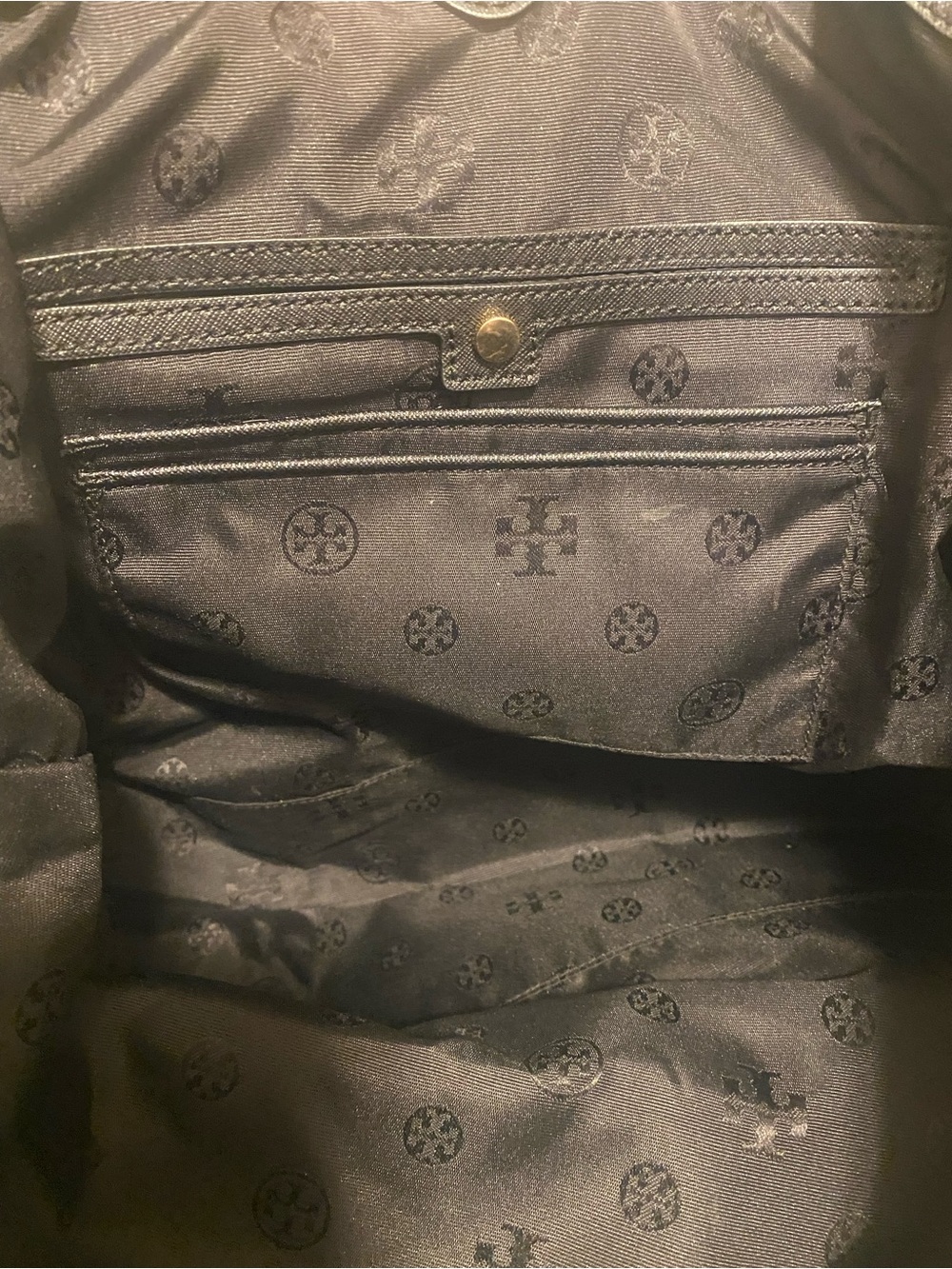 Tory Burch EUC Black Nylon Logo Tote - Picture 12 of 16